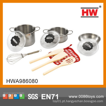 Hot Sale Indoor brinquedos cozinha jogo set utensílios de cozinha de aço inoxidável